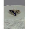 10K YELLOW GOLD BLUE TOPAZ & WHITE TOPAZ RING SIZE 8