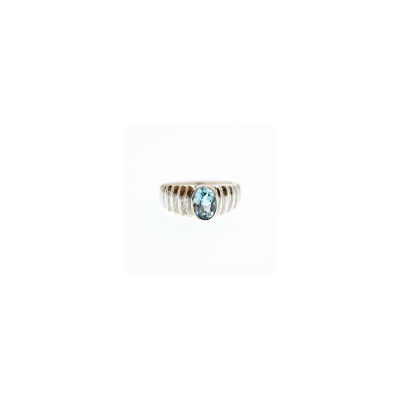 925 Sterling Silver Aquamarine Ring Size 7