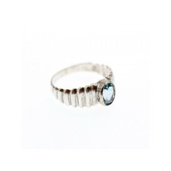 925 Sterling Silver Aquamarine Ring Size 7