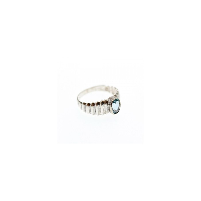 925 Sterling Silver Aquamarine Ring Size 7