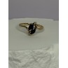 14K YELLOW GOLD SAPPHIRE & DIAMOND RING SIZE 7.5