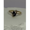 14K YELLOW GOLD SAPPHIRE & DIAMOND RING SIZE 7.5