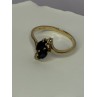 14K YELLOW GOLD SAPPHIRE & DIAMOND RING SIZE 7.5