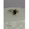 14K YELLOW GOLD SAPPHIRE & DIAMOND RING SIZE 7.5