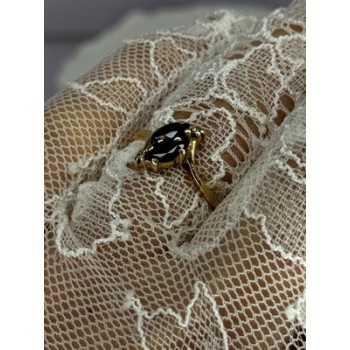 14K YELLOW GOLD SAPPHIRE & DIAMOND RING SIZE 7.5