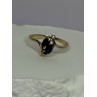 14K YELLOW GOLD SAPPHIRE & DIAMOND RING SIZE 7.5