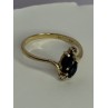 14K YELLOW GOLD SAPPHIRE & DIAMOND RING SIZE 7.5