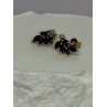 14K YELLOW GOLD SAPPHIRE & DIAMOND DREAM EARRINGS LENGTH 0.4 INCH