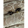 14K YELLOW GOLD SAPPHIRE & DIAMOND DREAM EARRINGS LENGTH 0.4 INCH