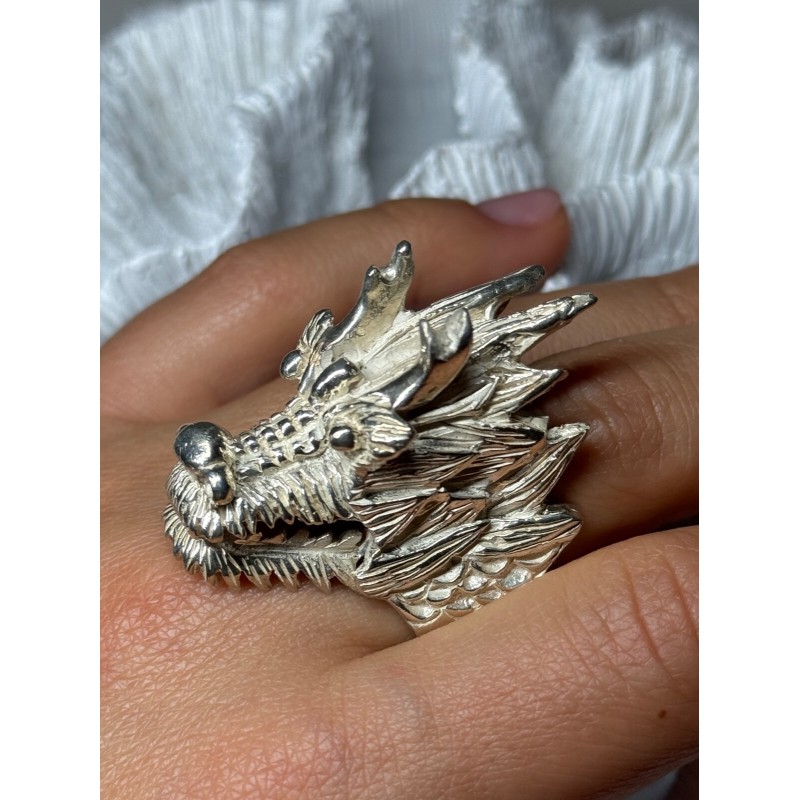 925 STERLING SILVER DRAGON RING SIZE 11
