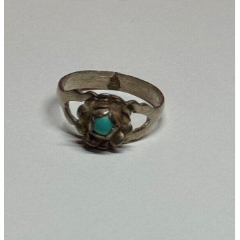 925 Sterling Silver Turquoise Ring Size 6