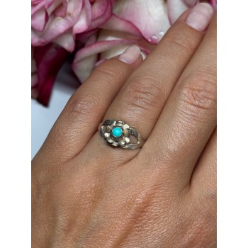 925 Sterling Silver Turquoise Ring Size 6