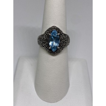 925 Sterling Silver Ring With Topaz Size 6.75