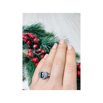 925 Sterling Silver Aquamarines Ring Size 7