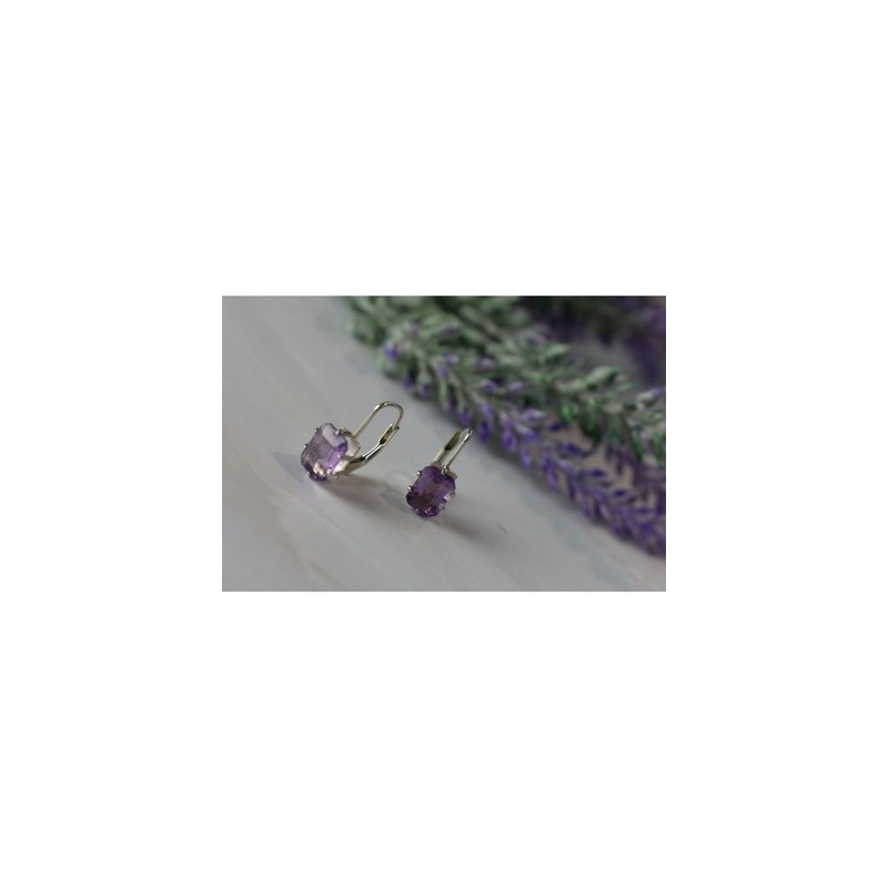 925 Sterling Silver Purple Tourmaline Earrings