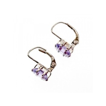 925 Sterling Silver Purple Tourmaline Earrings