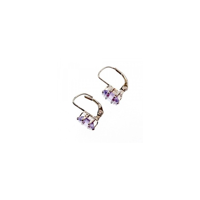 925 Sterling Silver Purple Tourmaline Earrings