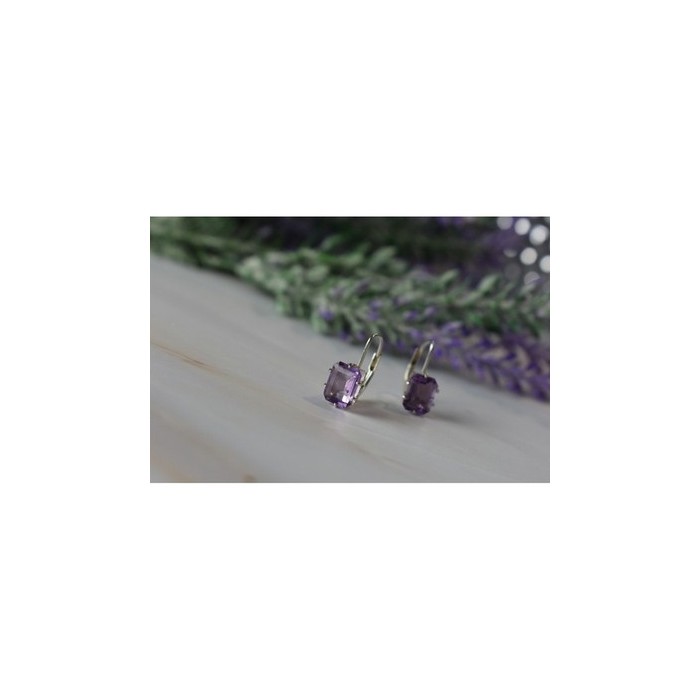 925 Sterling Silver Purple Tourmaline Earrings