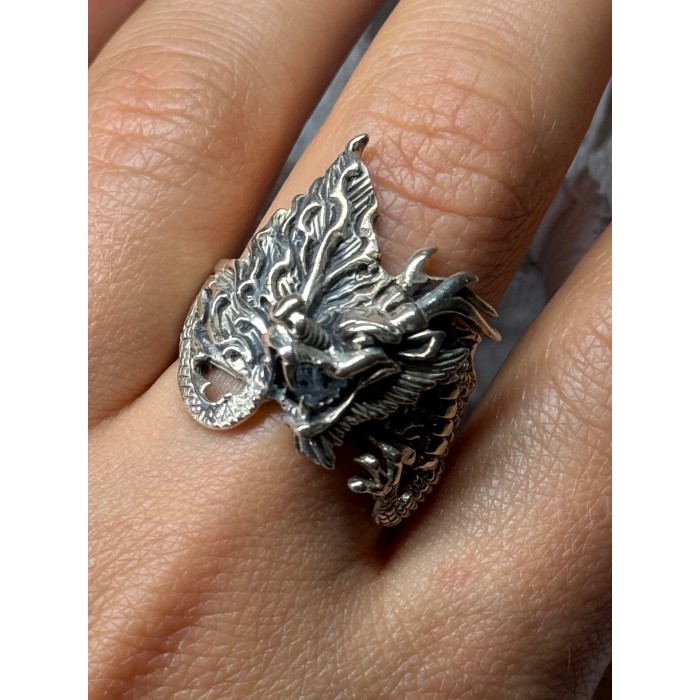 925 STERLING SILVER DRAGON RING SIZE 9