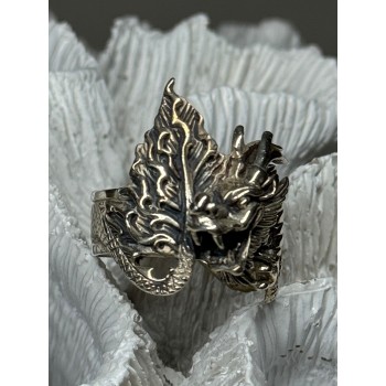 925 STERLING SILVER DRAGON RING SIZE 9