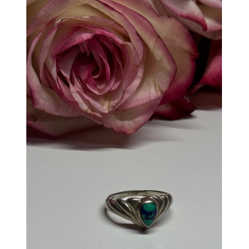 925 Sterling Silver Turquoise Ring Size 5.5
