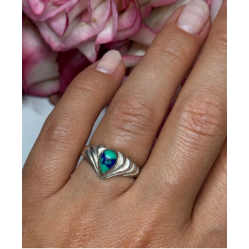 925 Sterling Silver Turquoise Ring Size 5.5