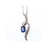 925 STERLING SILVER LONDON BLUE & WHITE TOPAZ CHAIN WITH PENDANT