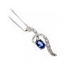 925 STERLING SILVER LONDON BLUE & WHITE TOPAZ CHAIN WITH PENDANT