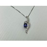 925 STERLING SILVER LONDON BLUE & WHITE TOPAZ CHAIN WITH PENDANT