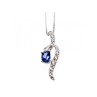 925 STERLING SILVER LONDON BLUE & WHITE TOPAZ CHAIN WITH PENDANT