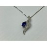 925 STERLING SILVER LONDON BLUE & WHITE TOPAZ CHAIN WITH PENDANT