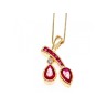 925 STERLING SILVER GOLD PLATED RUBELLITE & CZ CHAIN WITH PENDANT