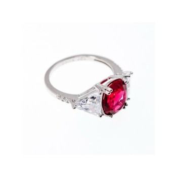 925 Sterling Silver Pink & White CZ Ring Size 12.5