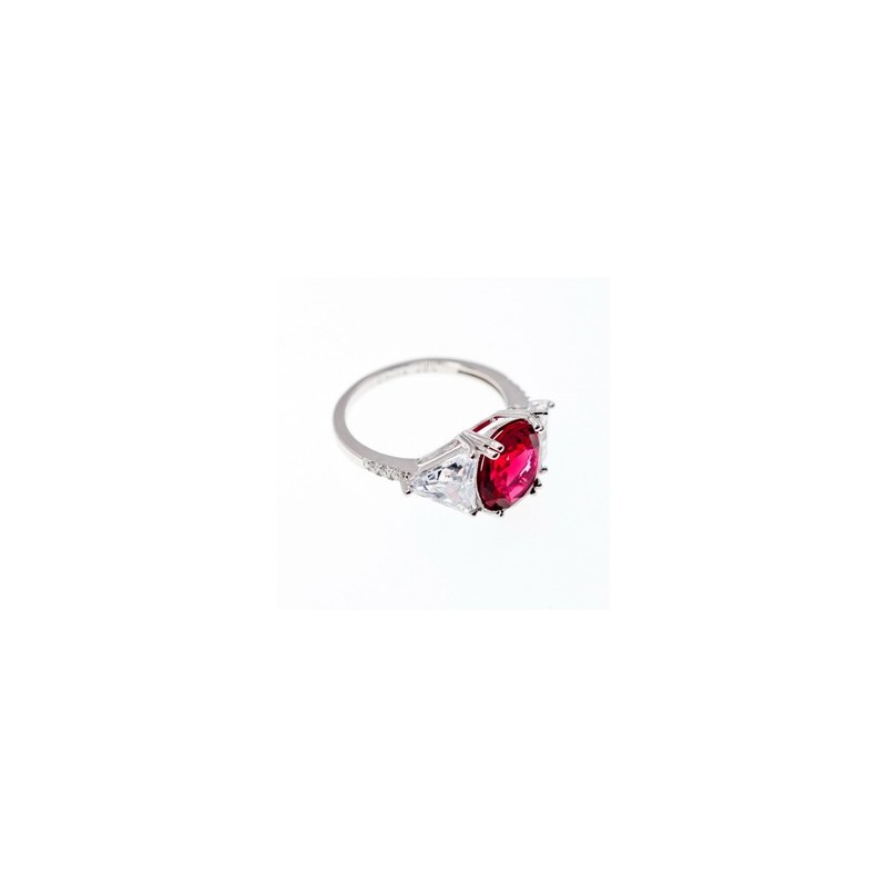 925 Sterling Silver Pink & White CZ Ring Size 12.5