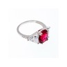925 Sterling Silver Pink & White CZ Ring Size 12.5
