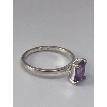 925 Sterling Silver Ring With Amethyst Size 6.75