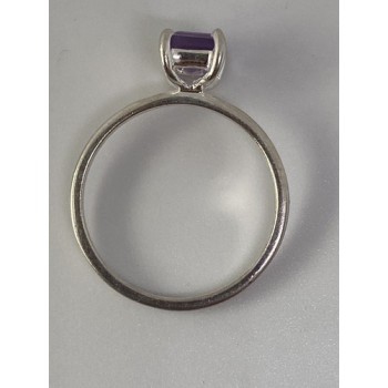 925 Sterling Silver Ring With Amethyst Size 6.75