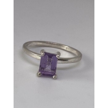 925 Sterling Silver Ring With Amethyst Size 6.75
