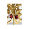 925 Sterling Silver Rubellite & CZ Earrings