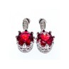 925 Sterling Silver Rubellite & CZ Earrings