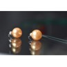 925 Sterling Silver Orange Pearls Stud Earrings