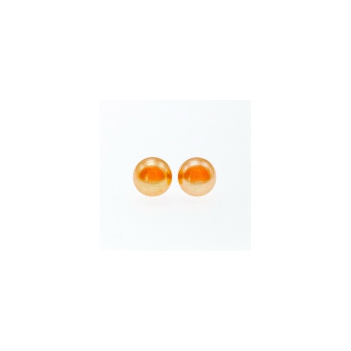 925 Sterling Silver Orange Pearls Stud Earrings