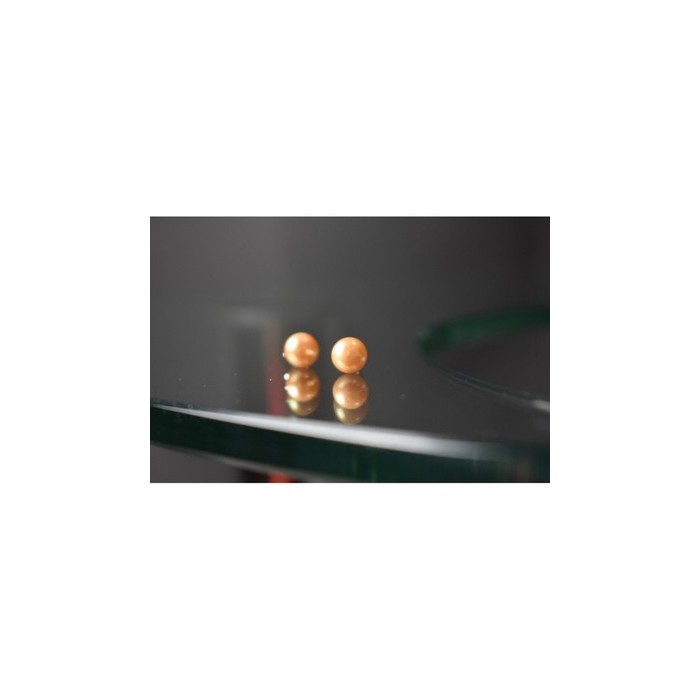 925 Sterling Silver Orange Pearls Stud Earrings