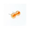 925 Sterling Silver Orange Pearls Stud Earrings