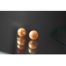 925 Sterling Silver Orange Pearls Stud Earrings