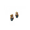14K YELLOW GOLD SAPPHIRE & DIAMONDS EARRINGS