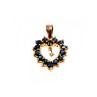 14K YELLOW GOLD SAPPHIRES & DIAMOND PENDANT