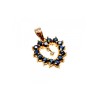 14K YELLOW GOLD SAPPHIRES & DIAMOND PENDANT