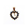 14K YELLOW GOLD SAPPHIRES & DIAMOND PENDANT