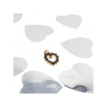 14K YELLOW GOLD SAPPHIRES & DIAMOND PENDANT